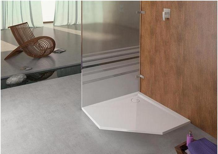 Hoesch Pentagonal shower tray MUNA ultraflat 900x900x30mm white