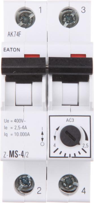 Actual product image Eaton Motor protection switch, 2.5-4 A, 2p 248396