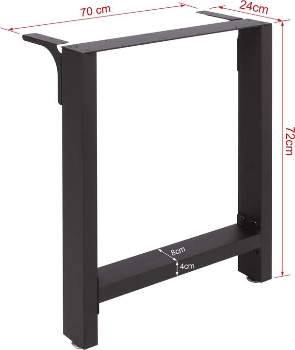 Actual product image Wiltec Table legs set 70x72cm black powder-coated Table runners Table frame