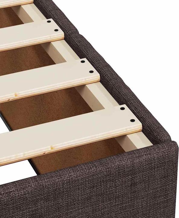 Produktbild VidaXL Boxspringbett Polsterbett Bett mit Matratze Dunkelbraun 90x200cm Stoff (90 x 200 cm)