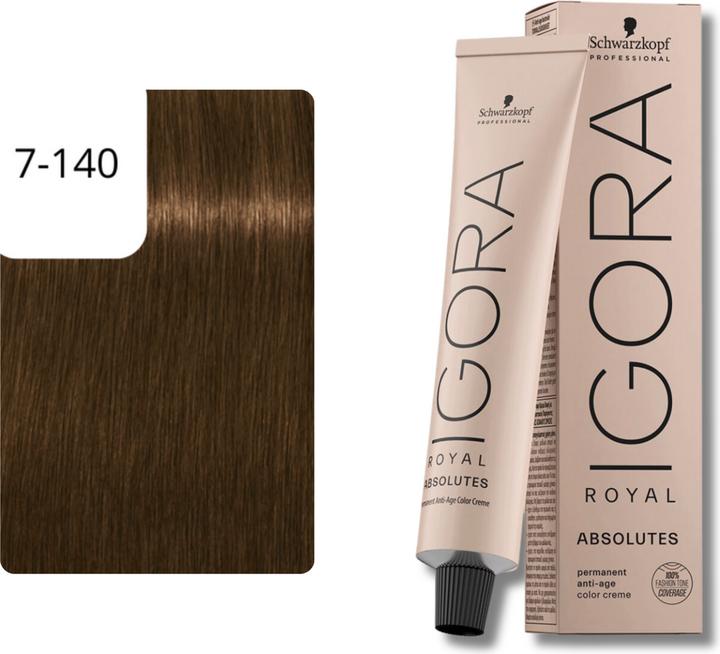 Produktbild Schwarzkopf Professional Igora Royal Absolutes S 7-140 Mittelblond Cendré Beige Natur (Mittelblond, Beige)