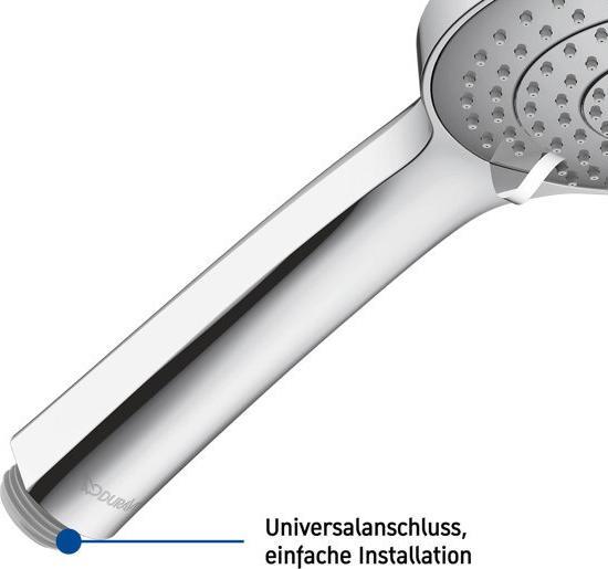 Produktbild Duravit Handbrause 3jet 110 MinusFlow, Strahlart Rain/Soft Rain/Intense Rain, UV65201 (3 Strahlarten, 9.50 l/min)