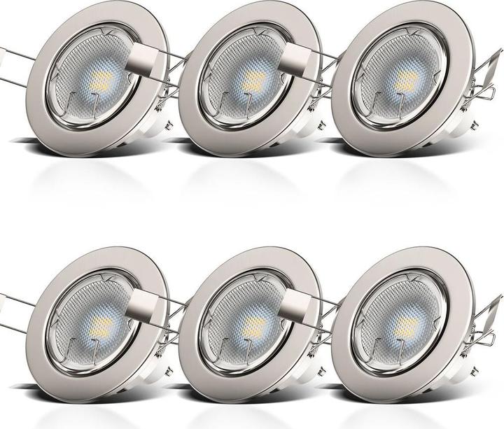 Image du produit B.K.Licht Set de lampes LED encastrées, nickel mat, 10xLED/GU10/5W (400 lm, GU10)