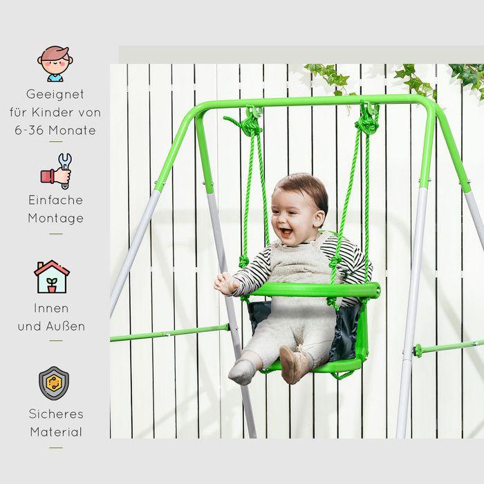 Immagine prodotto Swisshandel24 Babyschaukel, Kleinkinderschaukel, Gartenschaukel mit Sicherheitsbügel, Anschnallgurt, für 6-36 Mona