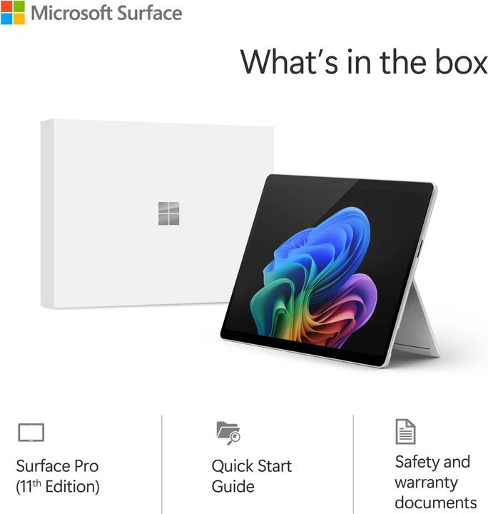 Productafbeelding Microsoft Surface Pro - Copilot+ PC (voeding apart verkrijgbaar) - 11e editie (13", Snapdragon X Elite X1E-80-100, 16 GB, 512 GB, Zonder toetsenbordindeling)