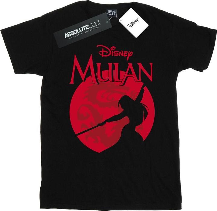 Actual product image Disney Womens/Ladies Mulan Dragon Silhouette Cotton Boyfriend T-Shirt (XXL)