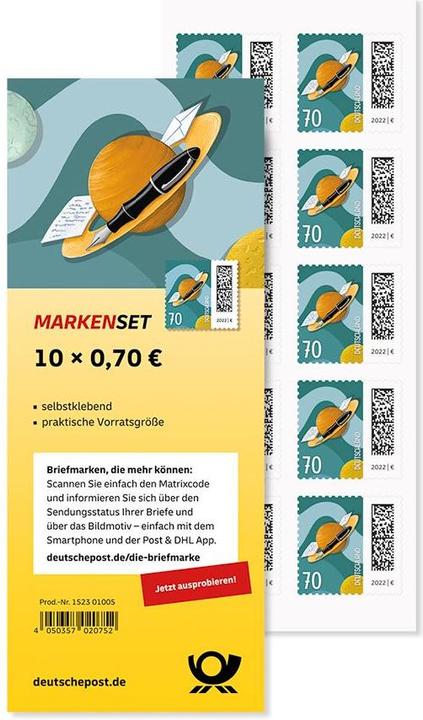 Produktbild Deutsche Post 10 0,70 € Briefmarken "Brief auf Umlaufbahn" selbstklebend