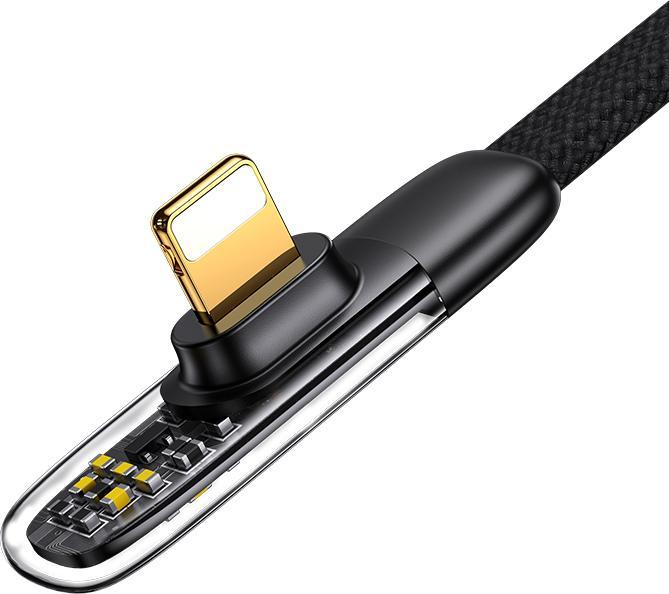 Image du produit Usams Câble kątowy USB-C na Lightning PD 20W Fast Charging Iceflake Series 2m czarny/black SJ586USB0 (2 m, USB 2.0)