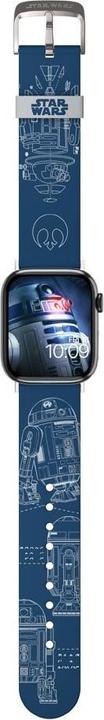 Immagine prodotto Moby Fox Bracciale Smartwatch Star Wars R2-D2 Blueprints 22 mm (22 mm, Acciaio inossidabile, Silicone)