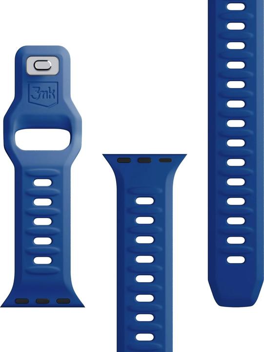 Actual product image 3MK Silicone Watch Strap Niebieski/Blue dla Apple Watch 42/44/45/49mm (Silicone, Stainless steel, 3, 4, 9, Extremist)