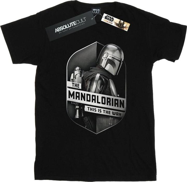Actual product image Star Wars Mens The Mandalorian This Way Mando Shield T-Shirt (3XL)
