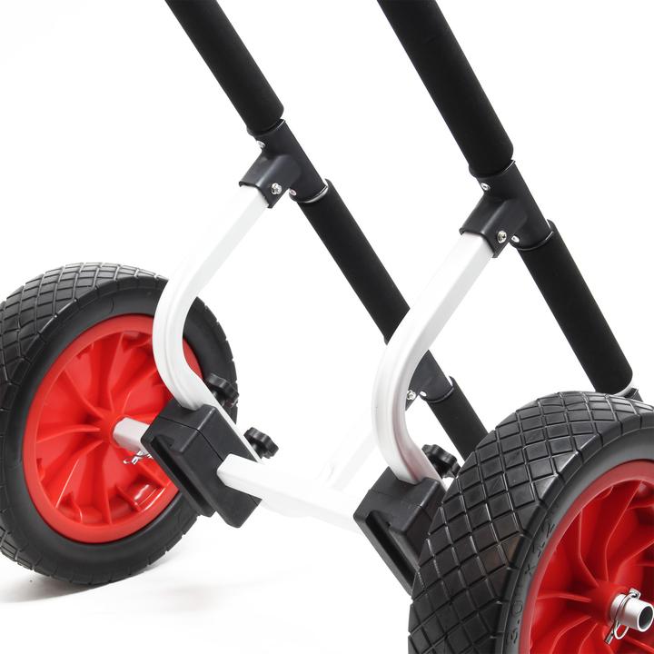 Actual product image Wiltec Aluminium Transport Trolley for Kayaks, Canoes max. 90kg with ⌀ 31cm PU Wheels & adjustable Widt