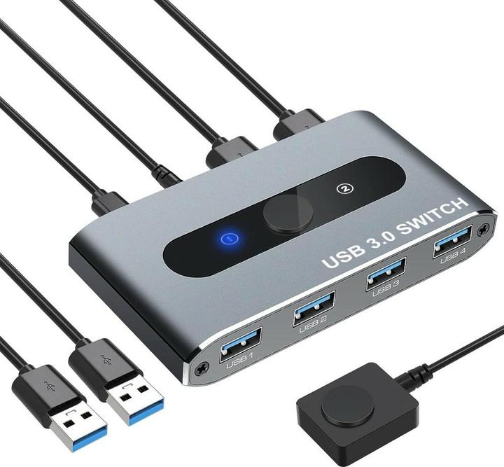 Techly USB 3.0 switch 2 inputs 4 outputs