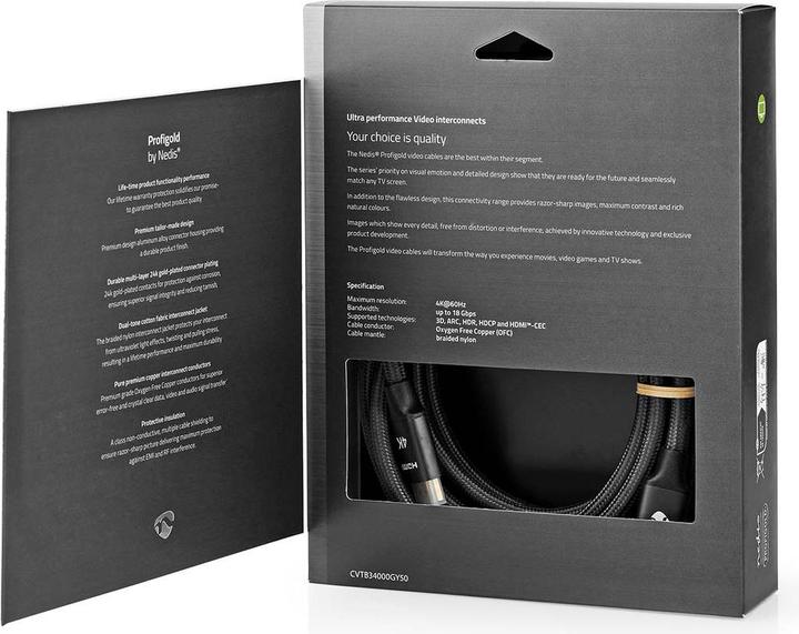 Immagine prodotto Nedis Cavo HDMI ad alta velocità con Ethernet| Spina HDMI| 4Ka60Hz| - Cavo - Digitale/D (5 m, HDMI)