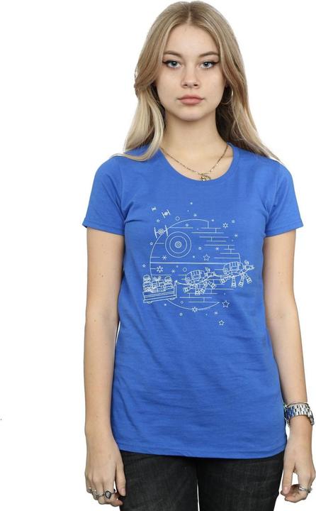 Actual product image Star Wars Womens/Ladies Death Star Sleigh Cotton T-Shirt (M)