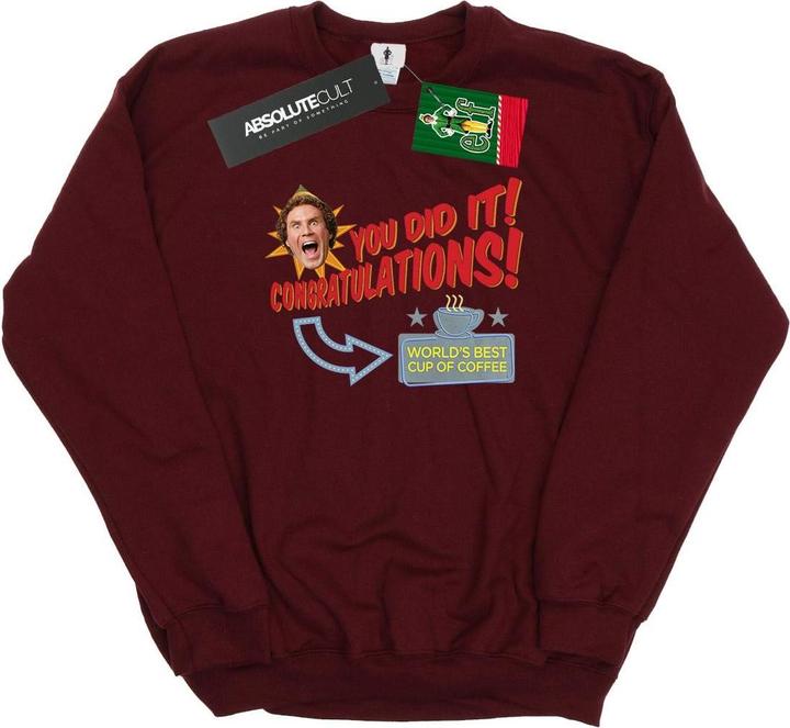 Actual product image Elf Mens World's Best Coffee Sweatshirt (M)