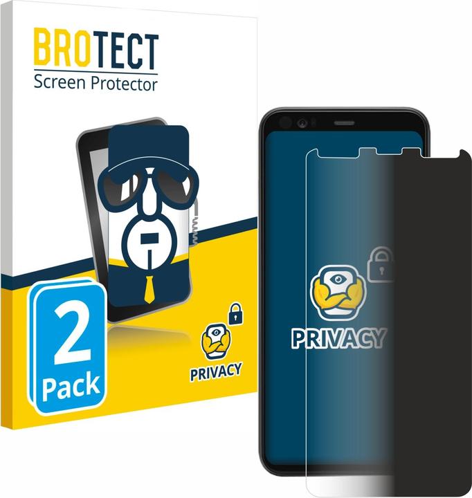 Productafbeelding BROTECT Anti-spionnetje privacyfolie Beschermfolie tegen blauw licht (2 Stuk, Google Pixel 4)