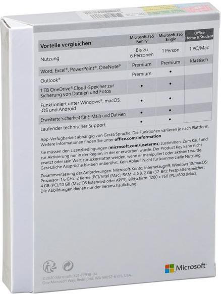 Immagine prodotto Microsoft Office Home & Student 2019 Tedesco (1 Utente, Senza limiti)