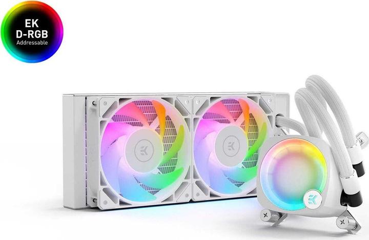 Actual product image EKWB EK-Nucleus AIO CR240 Lux D-RGB Complete Water Cooler - White