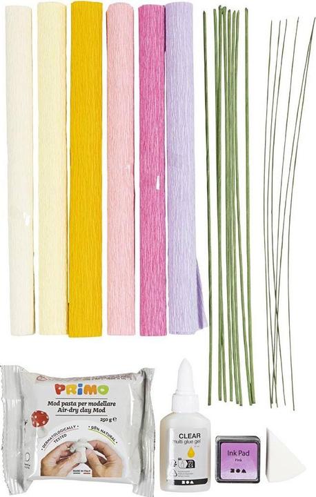 Image du produit Creativ Company Craft Kit - Papier crêpe - Fleurs couleurs pastel (977666)