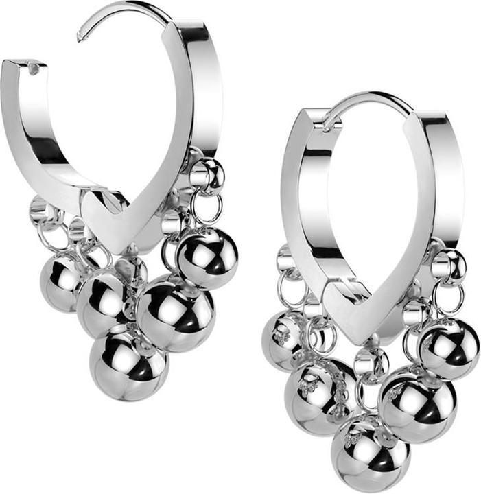 Image du produit Star Piercing Ohrring silber Diamant Anhänger Ketten mit Kugeln (sans laiton, Acier chirurgical 316L)