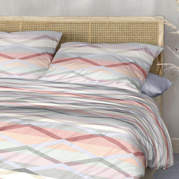Actual product image Irisette Mako-Satin Bettwäsche Wave 8610 rot (Bedding set, 135x200 cm + 80x80 cm)