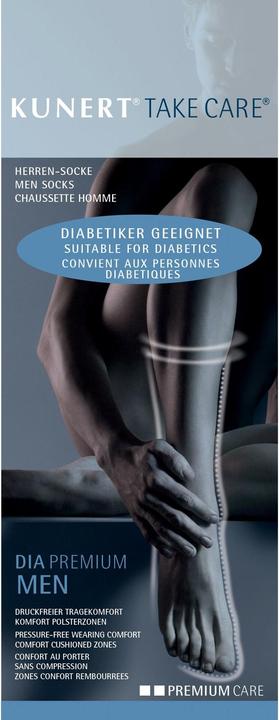 Image du produit Kunert Take Care Premium Chaussettes hommes diabétiques, couleur 007 noir, taille 41-42 (Une unité par pack, 41 - 42)