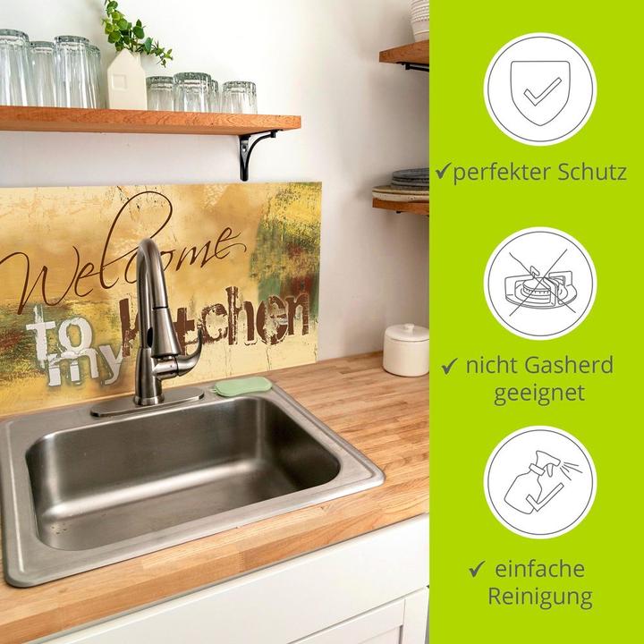 Actual product image Artland Aluminium kitchen splashback Welcome to my kitchen