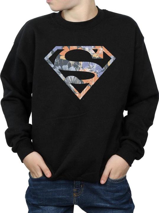 Actual product image Boys Superman Floral Logo 2 Sweatshirt (116)