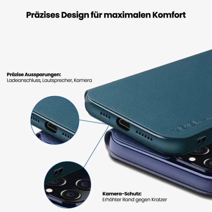 Actual product image X-Level iPhone Xr - FIBColor Flip Etui, Kunstleder, 360° Rundumschutz, Pink (Apple iPhone XR)