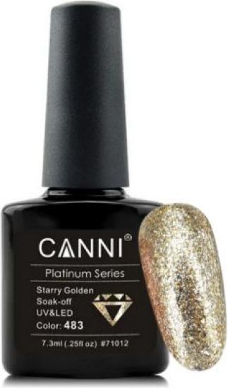 Actual product image Canni Gel Varnish Platinum Starry Golden UV/LED (Platinum Starry Golden, Gel-Effect Nail Polish)