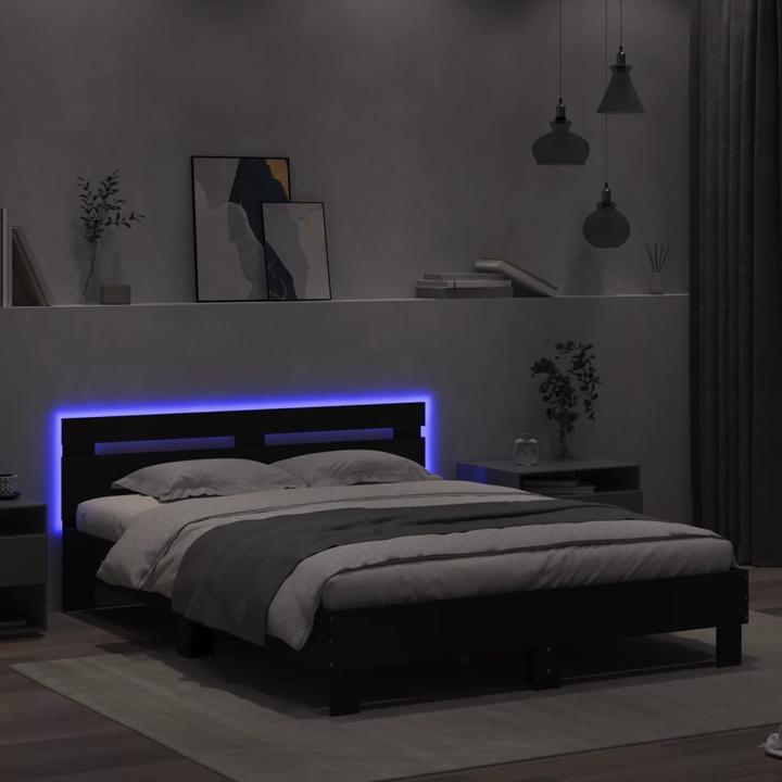 Produktbild VidaXL Bettgestell mit Kopfteil LED-Beleuchtung (140 x 190 cm)