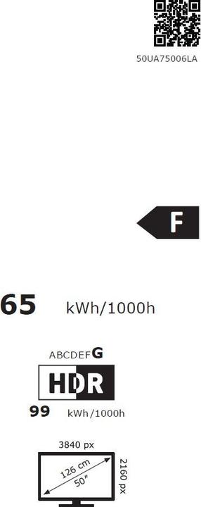 Energy Label LG 50UA75006LA (50", LED, 4K, 2025)