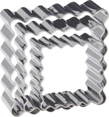Patisse Stainless Steel Square Cookie Cutter Set 3 pieces
