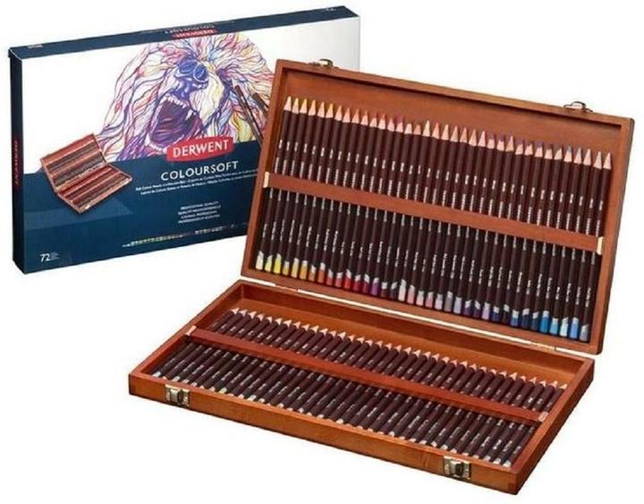 Immagine prodotto Derwent Set regalo di matite colorate Coloursoft in scatola di legno, 72 pezzi (Multicolore, 72 x)
