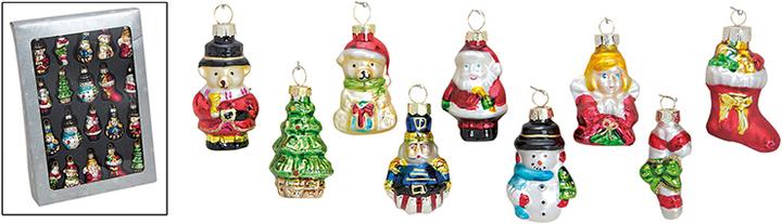 Actual product image G. Wurm Christmas pendant set made of glass, 20 pieces (W/H/D) 4x6.5x3 cm