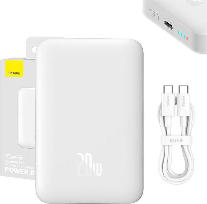 Actual product image Baseus Magnetic Powerbank, 10000mAh, 20W (white) (10000 mAh, 20 W, 20 Wh)