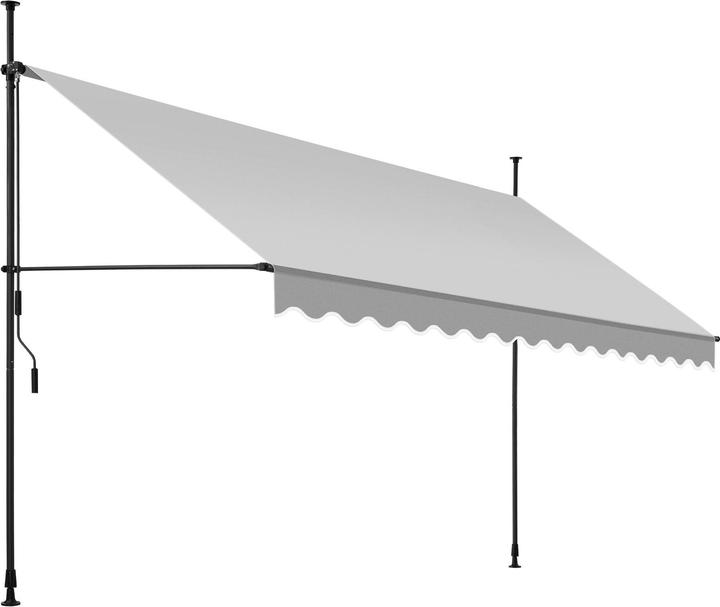 tectake Store à pince sans perçage avec manivelle, réglable en hauteur (4 m)