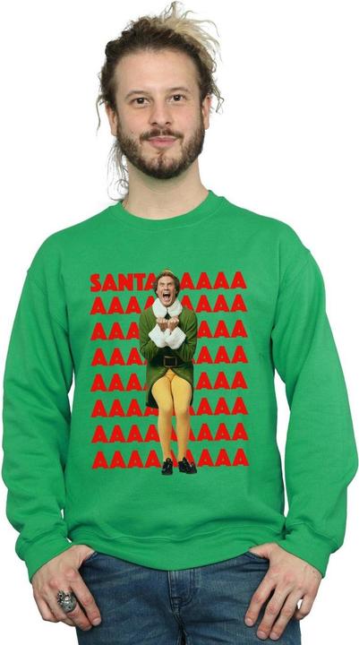 Actual product image Elf Mens Buddy Santa Scream Sweatshirt (XXL)