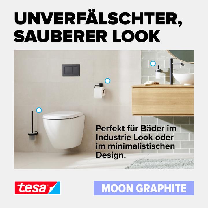 Actual product image tesa ® MOON toilet roll holder in Graphite