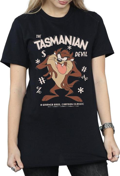 Immagine prodotto Looney Tunes Maglietta boyfriend in cotone vintage del Diavolo della Tasmania (L)