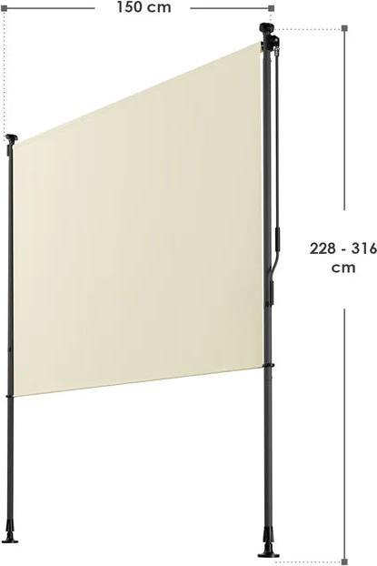 Actual product image Juskys Senkrechtmarkise Barbados (1.50 m)