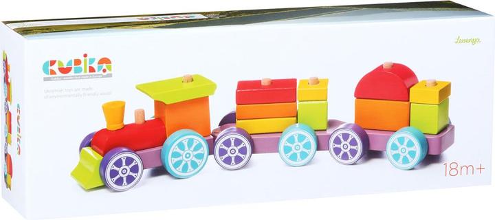 Actual product image Cubika Cabika wooden train "Rainbow Express