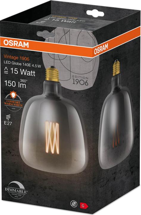 Produktbild Osram Vintage 1906 Led Big Special Shapes (E27, 4.50 W, 150 lm, 1 x, G)