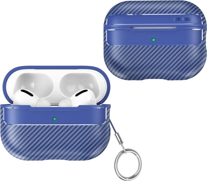 Produktbild Cover-Discount Airpods Pro 2 - Silikoncase Carbon Look blau (Kopfhörer Tasche)