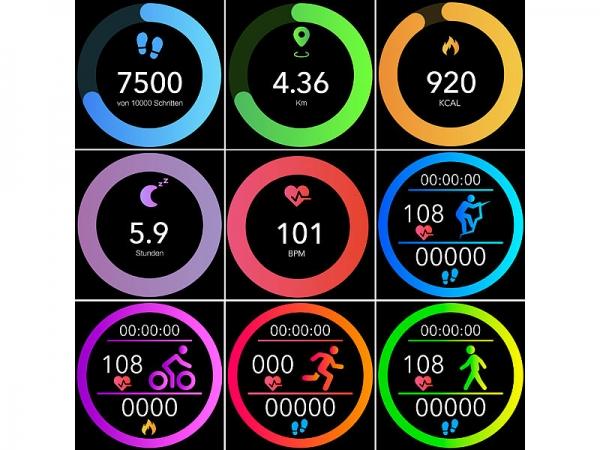 Produktbild Newgen medicals NX-4553-919 Fitness-Uhr (45 mm)