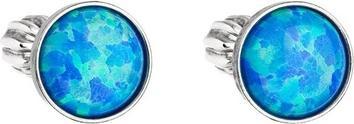 Evolution Group Silver Earrings With Blue Synthetic Opal 11001.3 Blue