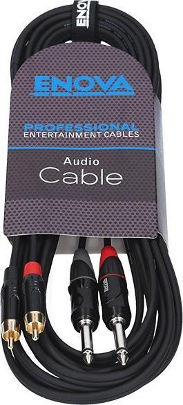 Image du produit Enova Câble jack/cinch 6.35mm RCA, rouge/noir, 3m (3 m)