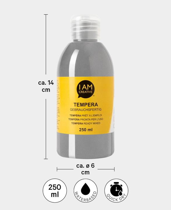 Immagine prodotto I Am Creative Tempera, pittura a tempera a base d'acqua, 250 ml (Argento, 250 ml)