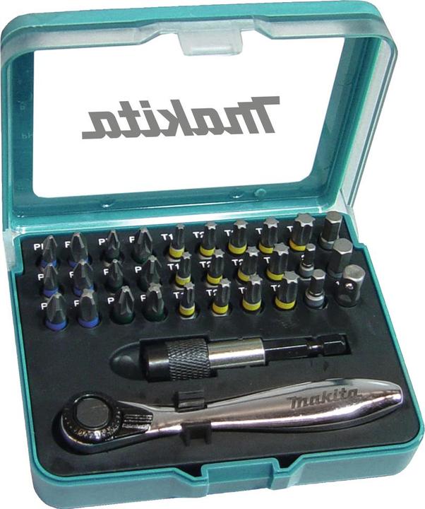 Actual product image Makita P-79790 Ratchet + bit set 32tlg (3.0, 4.0, 5.0, 6.0, PH1, PH2, PH3, PZ1, PZ2, PZ3, T10, T15, T20, T25, T27, T30, T40)